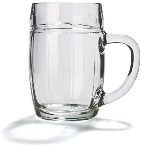 Oberglas Stölzle Bierkrug Mannheim / 6er Set Bierkrüge 0,5 Liter/Stabiler Bier Krug/Biergläser 0,5 Liter aus Soda Lime Glas/Bierseidel 0,5l Spülmaschinengeeignet