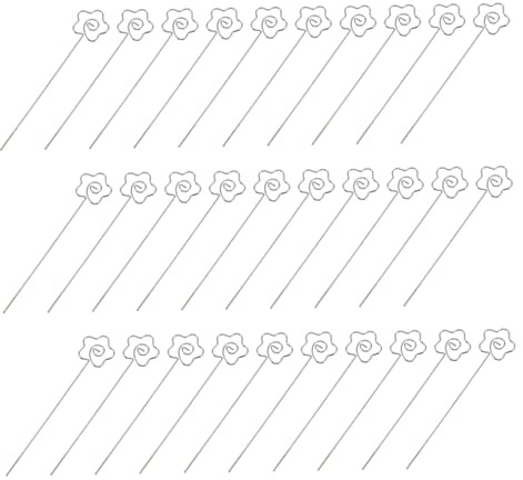 30pcs Silver Decor Holder Clamp Wire Pick Swirl Place Prom Decorations Paper Clip Cake Ring Wedding Birthday Clips Picture Note Table Decorative Bouquet Office for Flower Memo