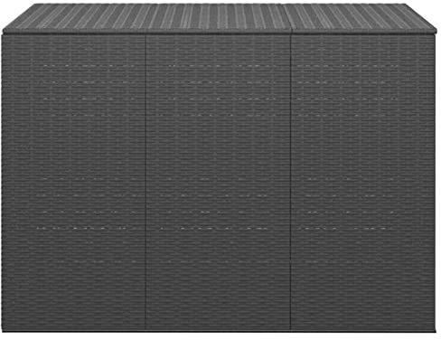 XIAOGUANG Garten-Kissenbox, Gartenbox, Auflagenbox, Gartenschrank, Balkonschrank, Aufbewahrungsbox, Gartenkiste, Balkon Schrank, Outdoor Box, PE Rattan 145x100x103 cm Schwarz