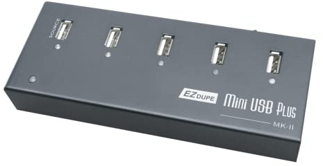 EZ DUPE 1:4 Duplicador de Memoria USB – Clonador Autónomo de Drivepen USB, Copia Sector por Sector de Sistema y Ficheros, 45MB/s (Mini USB Plus MK2)