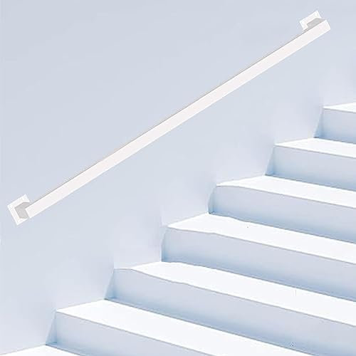 Wandhandlauf, industrielles Treppengeländer, Baluster aus verzinktem Rohr, Handläufe für Innentreppen mit Wandmontage-Stützstange, an der Wand montierte Treppengeländer ( Farbe : Weiß , Size : 30cm )