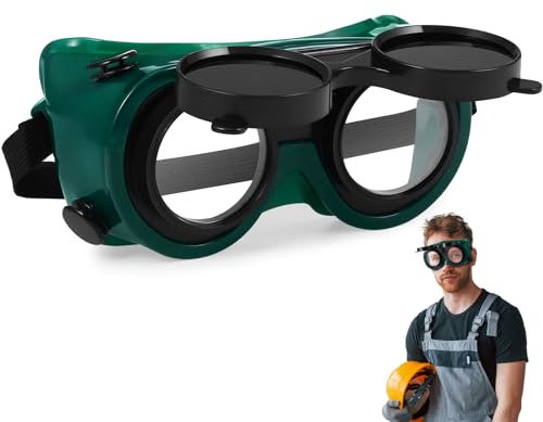ULTECHNOVO 1 Stück Schutzbrille für Schweißindustrie, Schleifindustrie - Kunststoff-Industriebrille Flip-Top-Kunststoff-Schweißbrille