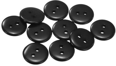 QUARKZMAN 10pcs Botones de Resina, 2 Agujeros 12.5mm Botones Redondos de Costura Botón Decorativo de Coser para Trajes Ropa Camisas Pantalones Manualidad Bricolaje, Negro