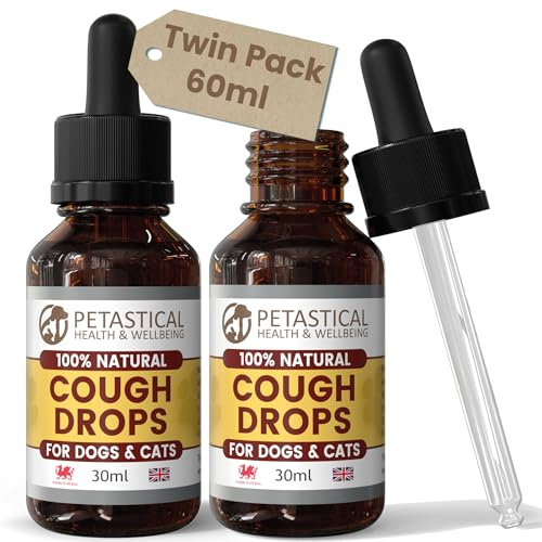 Petastical Kennel Cough Drops for Dogs Cats Pets, Mullein Complex 100% Natural, Respiratory Support, No Nasty Chemicals, Made in UK (60ml)