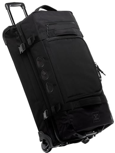 XL Reisetasche mit 2 Rollen Kane Rollkoffer 80 cm Koffer Sporttasche Reise-Trolley recyceltes Meeresplastik 120L, schwarz