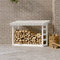 Xichuzi Leñero de Madera Maciza de Pino Blanco 108x64,5x78 cm, Leñero Exterior, Guardar Leña Exterior, para Guardar Leña, Almacenaje Leña, Estante De Leña