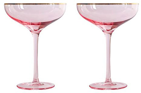 Copas de cóctel elegantes para servir vino espumoso, margaritas cosmopolitas