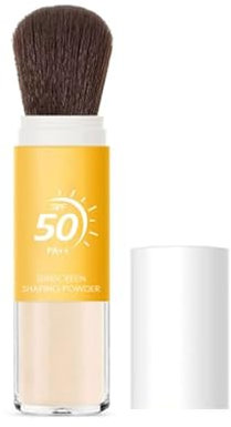 Polvere solare minerale, SPF 50, finitura opaca trasparente, controllo dell'olio con pennello per cipria