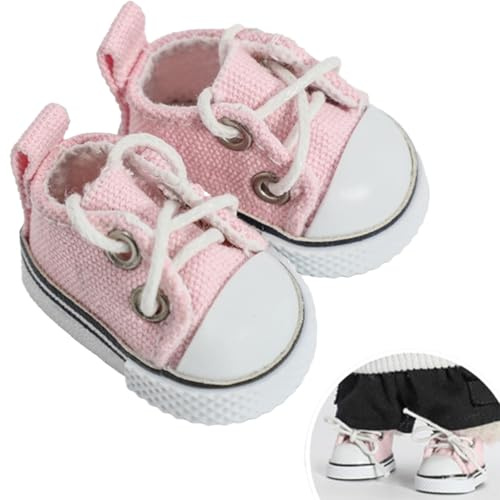 Chaussures de poupée, accessoires de poupée de 17 cm, vêtements de poupée, chaussures en toile rose pour expositions de poupées et projets de bricolage, cadeaux pour les amateurs de poupées, 1 paire