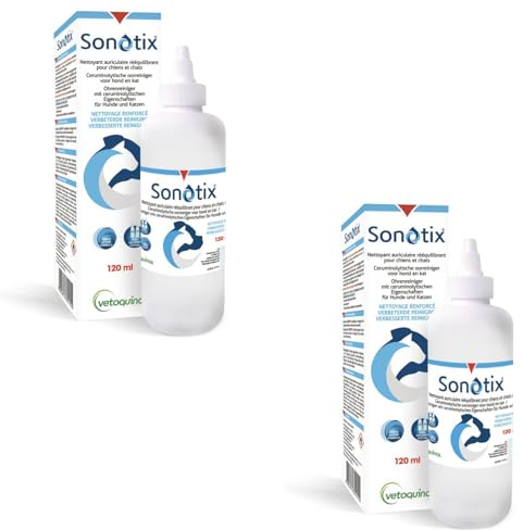 Sonotix Ohrenreiniger | Lösung für Hunde & Katzen | 2 x 120 ml | Ohrpflege