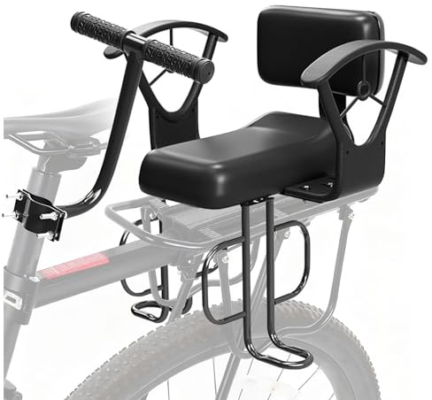 YUZINO Child Bike Seat, Toddler Bike Seat with Guardrail, Back Mounted Waterproof Bike Seat for Kids, Adjustable Bicycle Back Seat 36-40 Cm Suitable for Children Weighing Less than 35 Kg