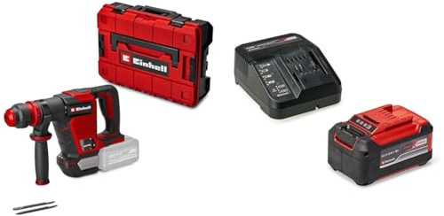 Einhell Professional Marteau démolisseur sans fil TP-DH 18/4 Li BL-Solo Power X-Change (18 V, sans charbon, 4 J, SDS-Plus, burin pointu et burin plat + mallette) avec Chargeur et Batterie 5,2Ah