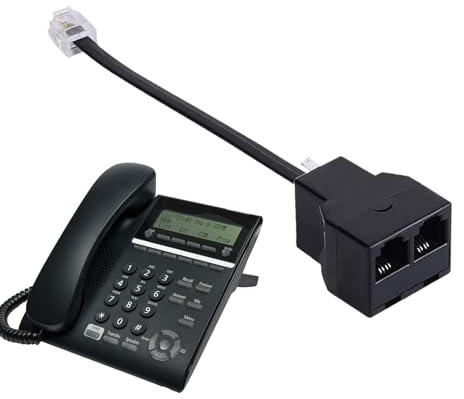 Telefonuttagsdelare – tvåvägsomvandlare, dubbel telefonkabeladapter för faxmaskin, modemanslutning med enkel installation, kommunikationstillbehör, kabelanslutning för DSL-utrustning och hemtelefoner