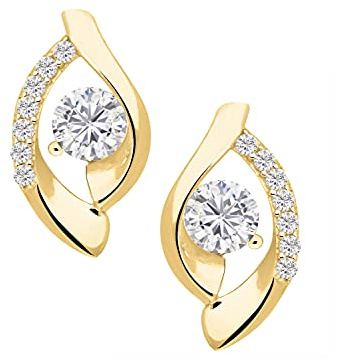 My Gold Ohrstecker Ohrringe Stecker Echtes Gelbgold 750 Gold (18 Karat) Zirkonia 10mm x 6mm Tino Rossi V0013886