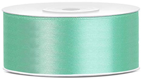 25 Meter Satinband Mintgrün 25mm breites Band Schleifenband Mint Dekoband Geschenkband hellgrün Band Stoffband grüne Schleife