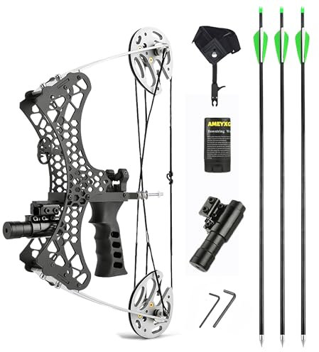 AMEYXGS Berufsjagd Compoundbogen und Pfeil-Set 35lbs Mini Compoundbogen-Kits Bogen für die Linke und rechte Hand zum Schießen im Freien