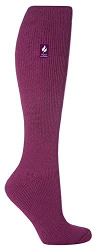 HEAT HOLDERS - Calzini termici alti al ginocchio da uomo e da donna | Calzini caldi extra spessi con soffice interno isolante per l'inverno | Calzini ideali per stivali da esterno, Fucsia scuro, 4-8