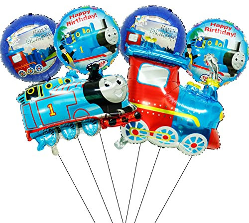 BSNRDX Thomas Friends Balloons 6 Pcs Thomas Train Balloon Set,Foil Balloon Birthday Decoration Party Favor Decorations Supplies Baby Shower Birthday Party Decoration