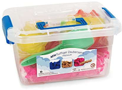 AFH Fluffiger Zaubersand Premium Magischer Sand in großer Box + Zubehör (Pink)