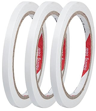 3 Rolls Double Sided Tape Craft, 6mm x 15Metre Double Side Tapes Adhesive Sticky, Multipurpose Clear Adhesive Double-Sided Tape for DIY Cards Gifts Photos Wallpaper Crafts Ribbon Event Decorations