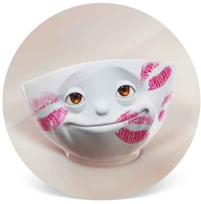 FIFTYEIGHT PRODUCTS/Topfuntersetzer „Geküsst“ (Resopal, 19 cm, 2mm dick, Weiß mit Rot, 100% Made in Germany)