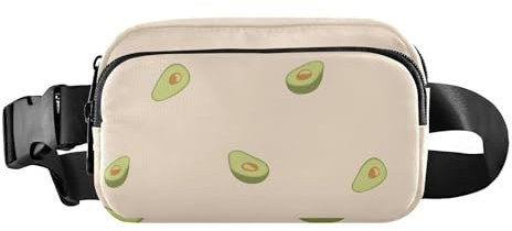 Foiosoh Stilvolle Bauchtasche im tropischen Obst-Stil, für Damen und Herren, Mini-Crossbody-Tasche, Gürteltasche mit verstellbarem Gurt für Reisen, Urlaub, Laufen, Creme im tropischen Obst-Stil, 1