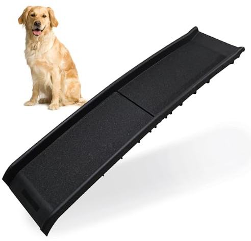 DIVCHI Pet Ramp Anti Slip Dog Ramps Lightweight & Portable Plastic Dog Car Ramps Foldable Pets Ramp (Black)