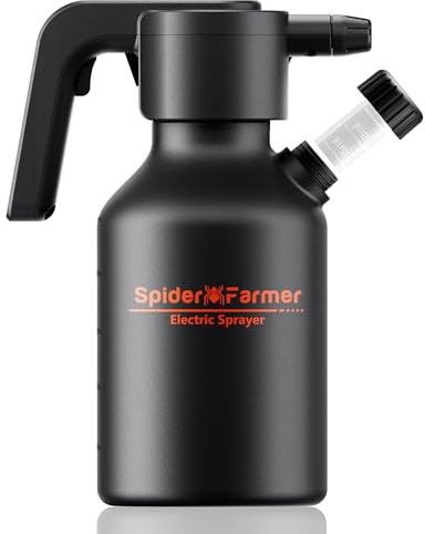 Spider Farmer Botella de spray eléctrica de 2 litros, pulverizador automático portátil con boquilla ajustable y taza medidora, pulverizador recargable tipo C para jardinería y limpieza en interiores y