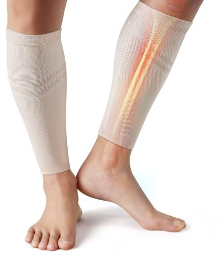 CAMBIVO Polpaccera Compressione Uomo Donna x2, Calze Compressione Graduata, Gambaletti Compressione, Calze Elastiche Contenitive per Sport, Calcio, Corsa, Ciclismo, Circolazione Gambe, Vene Varicose