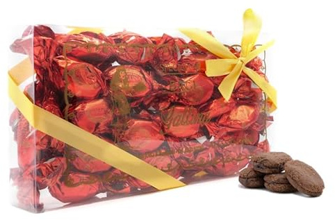 Specialità Baci di Gallina Scatola Regalo - Baci di Dama Piemontesi al Cacao Biscotti Cioccolato Artigianali - Dolci Pasticceria Artigianale con Nocciole Piemontesi, Cacao e Cioccolato Fondente (900)