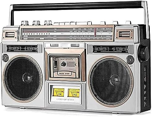Klassisk 80-talsstil retro stereo CD-kassettspelare, retro Bluetooth-kassettspelare med Fm och Dab+radio, USB-inspelning, radio