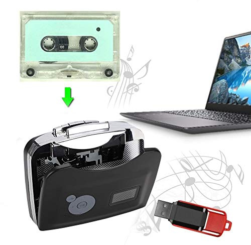 Wendry bärbara kassettspelare inspelningar, USB kassettsignal omvandlare tejp till MP3 inspelningar musikomvandlare kompatibel med bärbara datorer och persondatorer