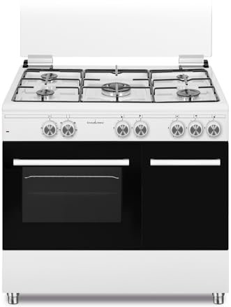 SCHAUB LORENZ Cucina Elettrica SS590EW 5 Fuochi a Gas Forno Elettrico Classe A Dimensioni 90 x 60 cm Colore Bianco