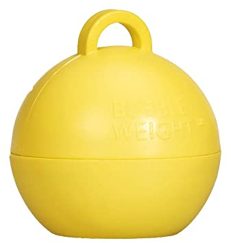 Creative Party BW028 - Juego de 25 pesos para globos inflados con gas helio, color amarillo mimosa, para globos inflados con gas helio, soporte para aro, para colocar en el suelo o mesa, peso