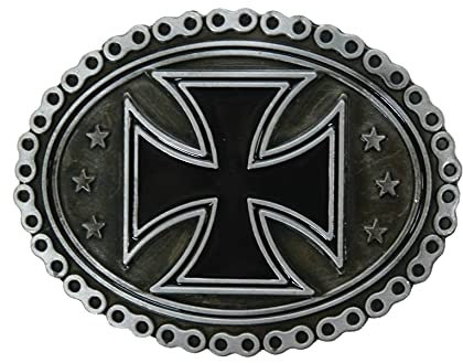 Alaani Biker Kreuz Sterne Kette Motorbike Motorbike Gürtelschnalle Buckle