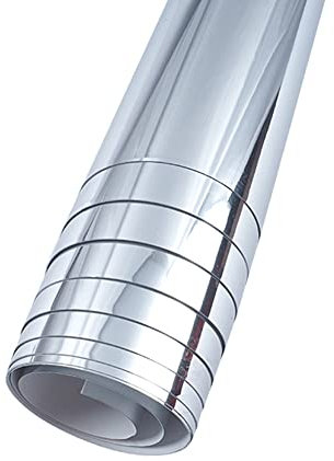 FACULX Fogli a specchio flessibili, 50 x 200 cm, autoadesivi, in carta a specchio, autoadesivi, non in vetro, piastrelle autoadesive, ideali per artigianato, decorazione da parete di casa