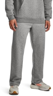 Under Armour Mens Rival Fleece Pants, (025) Castlerock Light Heather / / White, Medium US