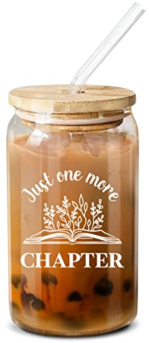NewEleven Gifts For Book Lovers - Book Lover Gifts For Women, Readers, Librarians, Bookaholics, Bookworm - Birthday Presents For Women, Her, Best Friend - 16 Oz Coffee Glass