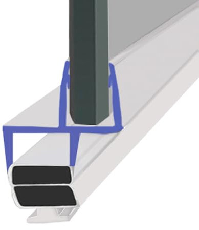 Magnetic Shower Seals | Sold in Pairs | Fits 5 or 6mm Glass and a 6.5mm Wide Channel | 2 Metres Long | MAG040 (200cm)