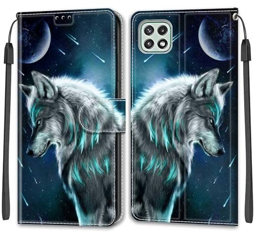 KENHONER for Samsung Galaxy A22 5G Phone Case, Premium PU Leather Shockproof Protective Phone Case with [Card Slots] [Kickstand] for Samsung Galaxy A22 5G Case