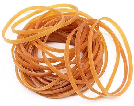 Gummibänder,Gummiringe Haushaltsgummi, langlebige und reißfeste Gummis, Dunkelgelb, 50 Stück, 60 x 3 mm
