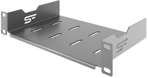 Stalflex | fast hylla standard rack 10 tum 1U 150 mm, metall, zink | 10 tums rackhylla perforerad platt för server- och nätverksrackmontering