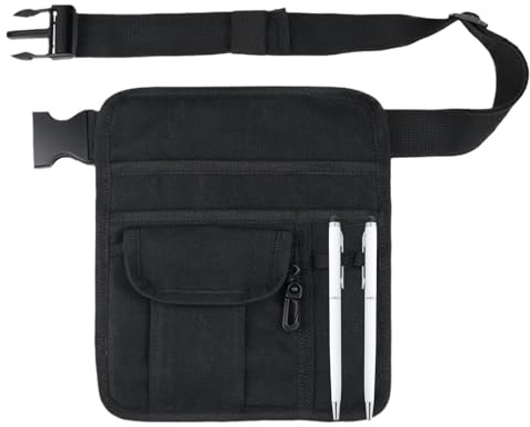 Walopola Sac de taille serveur, sac de taille serveur | Sac d'accessoires de serveuse de restaurant, sac de rangement pour infirmières, sac d'accessoires de serveuse de restaurant, élégant, Noir