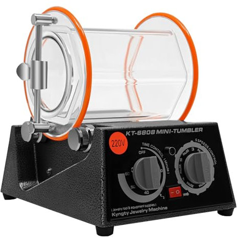 JUDEMII Jewelry Polishing Machine Kit with 1Bag Polishing Beads Jewelry Polishing Machine Orange Five Gears Adjustable Speed 3 kg Polishing Machine Tumbler Jewelry Polisher for jewelry steel iron zinc