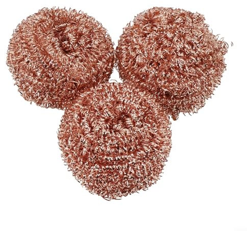 Lot de 3 éponges à récurer en cuivre pour un nettoyage efficace des pointes de fer et enlever les scories
