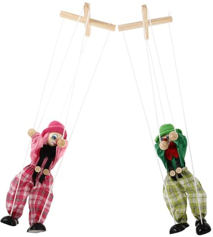 Alasum 2 Piezas Marionetas de Cuerda Pirata de Madera Títeres Interactivos para Juguetes Creativos para Teatro y Desarrollo de Habilidades Manuales para Familiar y Escolar