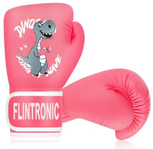 Flintronic Guantes de Boxeo para Niños y Junior, 4OZ/6OZ Guantes de Boxeo Entrenamiento, para Kickboxing, Muay Thai, MMA, Artes Marciales, Sparring