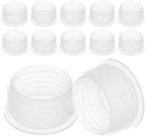 Beaupretty 12 Tapones de Maceta de Plástico Transparente Redondos Reutilizables, Accesorios para Jardineras de Balcón, 12 Piezas Impermeables para Cultivo de Vegetales en Balcones y Jardines