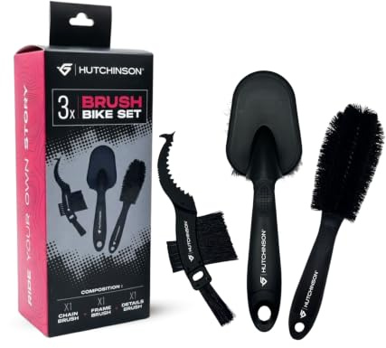 Hutchinson - Set of 3 multifunctional cleaning brushes for bicycle - Removes dirt in depth on all types of components - Compatible with transmission, frame and details