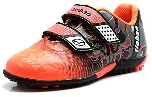 Tiebao Pojkar Cool Flerfärgad Kardborreband Fotbollsskor Fustal Fotboll Sneakers Hård Mark Torva Inomhus Orange SN76660 EU34